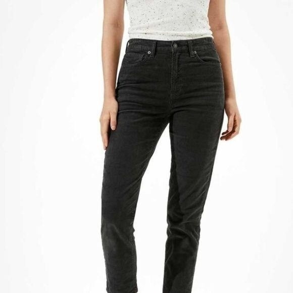 American Eagle blue corduroy boot cut mid rise jeans sz 2 - Picture 1 of 12